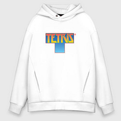 Толстовка оверсайз мужская Логотип Тетрис, цвет: белый