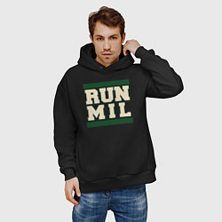 Толстовка оверсайз мужская Run Milwaukee Bucks, цвет: черный — фото 2