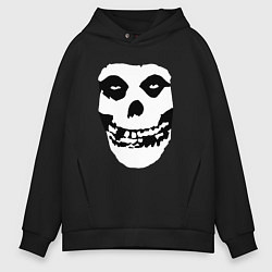 Толстовка оверсайз мужская Череп misfits, цвет: черный