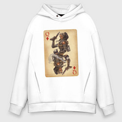 Толстовка оверсайз мужская Fable III Пейдж, дама буби, цвет: белый