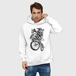 Толстовка оверсайз мужская Extreme bones BMX, цвет: белый — фото 2