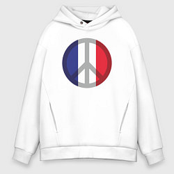 Толстовка оверсайз мужская Peace France, цвет: белый