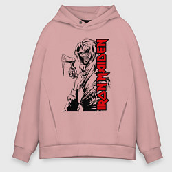 Толстовка оверсайз мужская Iron maiden fans, цвет: пыльно-розовый