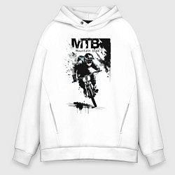 Толстовка оверсайз мужская Mountain bike - extreme, цвет: белый