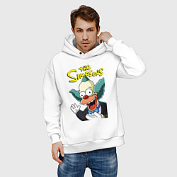 Толстовка оверсайз мужская Krusty the clown, цвет: белый — фото 2