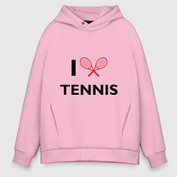 Толстовка оверсайз мужская I Love Tennis, цвет: светло-розовый