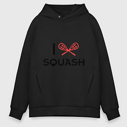Толстовка оверсайз мужская I Love Squash, цвет: черный