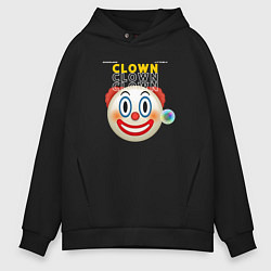 Толстовка оверсайз мужская Litterly Clown, цвет: черный