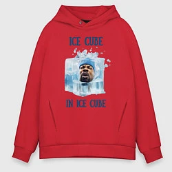 Толстовка оверсайз мужская Ice Cube in ice cube, цвет: красный