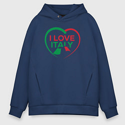 Толстовка оверсайз мужская I love Italy, цвет: тёмно-синий