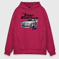 Толстовка оверсайз мужская Брайан ОКоннер Nissan Skyline R34, цвет: маджента