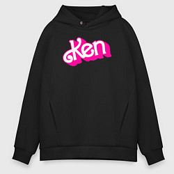 Толстовка оверсайз мужская Логотип розовый Кен, цвет: черный