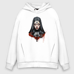Толстовка оверсайз мужская Evil Nun, цвет: белый