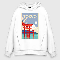 Толстовка оверсайз мужская Tokyo - japan, цвет: белый