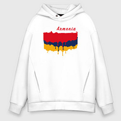 Толстовка оверсайз мужская Flag Armenia, цвет: белый
