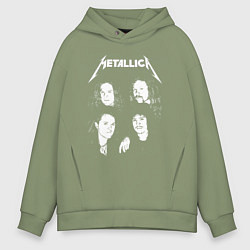 Толстовка оверсайз мужская Metallica band, цвет: авокадо