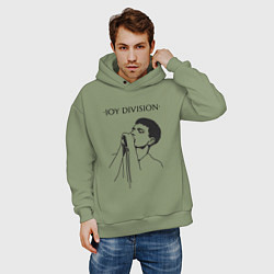 Толстовка оверсайз мужская Йен Кёртис Joy Division, цвет: авокадо — фото 2