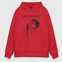 Толстовка оверсайз мужская Йен Кёртис Joy Division, цвет: красный