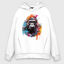 Толстовка оверсайз мужская Граффити с гориллой, цвет: белый