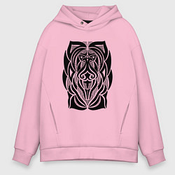 Толстовка оверсайз мужская Tribal Abstract Mask, цвет: светло-розовый