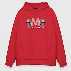 Толстовка оверсайз мужская Depeche Mode - Skulls Memento Mori, цвет: красный