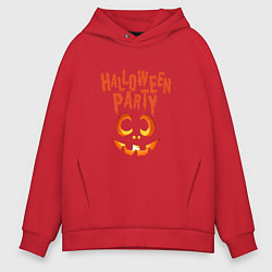 Толстовка оверсайз мужская Хэллоуин, осенняя вечеринка, цвет: красный