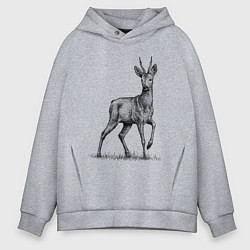 Толстовка оверсайз мужская Косуля, цвет: меланж