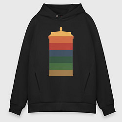 Толстовка оверсайз мужская Color tardis, цвет: черный