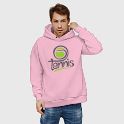 Толстовка оверсайз мужская Tennis ball, цвет: светло-розовый — фото 2