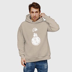 Толстовка оверсайз мужская Love in space, цвет: миндальный — фото 2