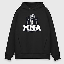 Толстовка оверсайз мужская Турнир MMA, цвет: черный