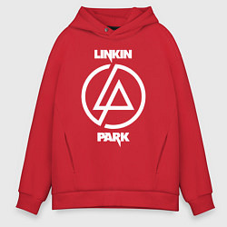 Толстовка оверсайз мужская Linkin Park logo, цвет: красный