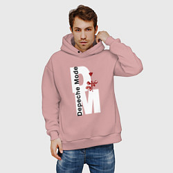 Толстовка оверсайз мужская Depeche Mode - Rose Violator mode, цвет: пыльно-розовый — фото 2