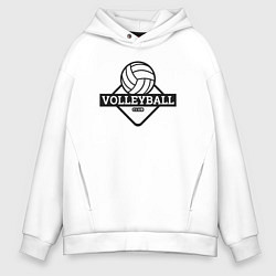 Толстовка оверсайз мужская Volleyball club, цвет: белый