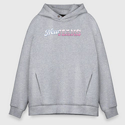 Толстовка оверсайз мужская Newjeans logo, цвет: меланж