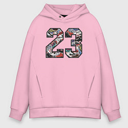 Толстовка оверсайз мужская Джордан 23, цвет: светло-розовый