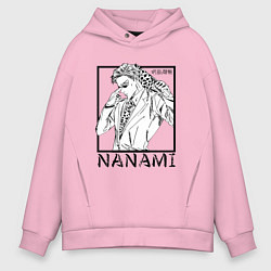 Толстовка оверсайз мужская Кэнто Нанами - Магическая битва, цвет: светло-розовый