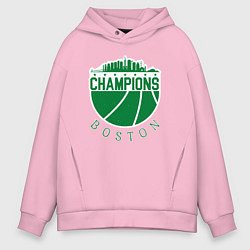Толстовка оверсайз мужская Boston champions, цвет: светло-розовый