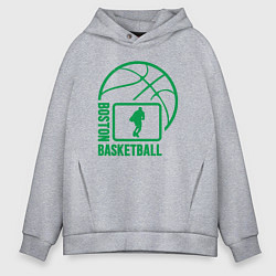 Толстовка оверсайз мужская Boston basketball, цвет: меланж
