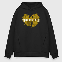 Толстовка оверсайз мужская Tiger style, цвет: черный