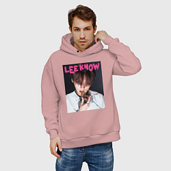 Толстовка оверсайз мужская Lee Know Rock Star Stray Kids, цвет: пыльно-розовый — фото 2