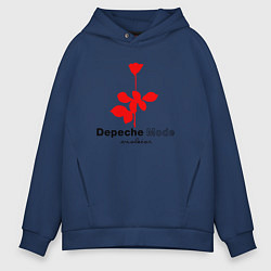 Толстовка оверсайз мужская Depeche Mode - Violator album logo, цвет: тёмно-синий