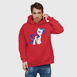 Толстовка оверсайз мужская Рарити из My Little Pony в кино, цвет: красный — фото 2