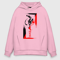 Мужское худи оверсайз Боевые искуства black and red