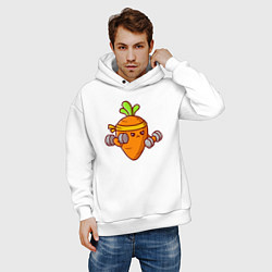Толстовка оверсайз мужская Морковь на спорте, цвет: белый — фото 2