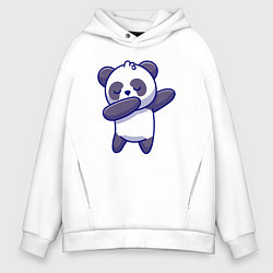 Толстовка оверсайз мужская Dabbing panda, цвет: белый