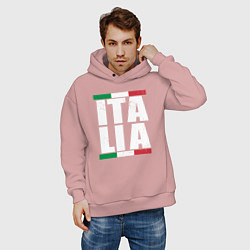 Толстовка оверсайз мужская Italia, цвет: пыльно-розовый — фото 2