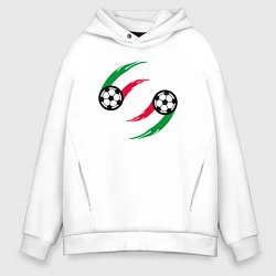 Толстовка оверсайз мужская Итальянские мячи, цвет: белый