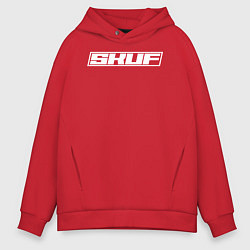 Толстовка оверсайз мужская Скуф белым, цвет: красный