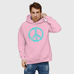 Толстовка оверсайз мужская Peace life, цвет: светло-розовый — фото 2